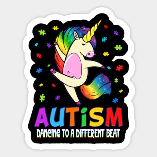 Autism Awareness T-ShirtAutism awareness Dabbing unicorn puzzle piece kids T Sticker